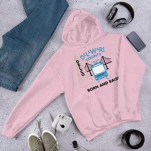 Delaware County Born and Raised Hoodie - The Pennsylvania T-Shirt Company